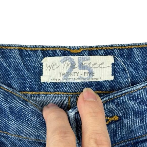 We The Free Free People Ripped Busted Knee Rigged Denim Boyfriend Jeans Size 25 - Picture 5 of 16